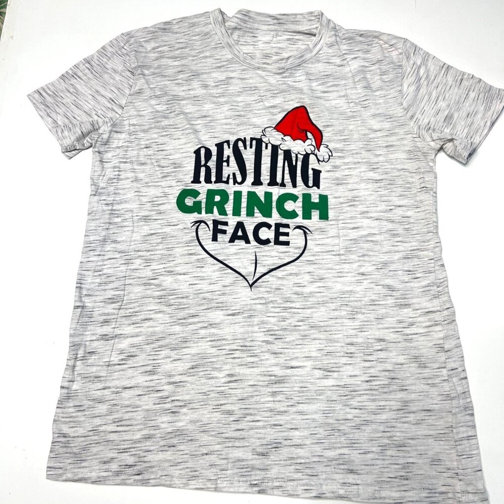 Grinch Christmas Resting Grinch Face Holiday T-shirt Youth Size XXL